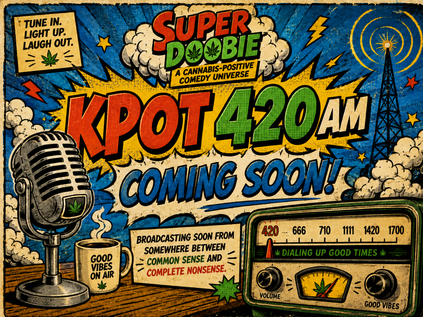 KPOT 420 AM Radio coming soon. Tune in, light up, laugh out.